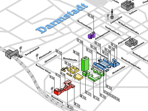 Lageplan Hochschule Darmstadt